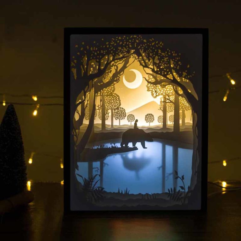 Paper Cut Light Box Lamp Template Free - Dezin.info