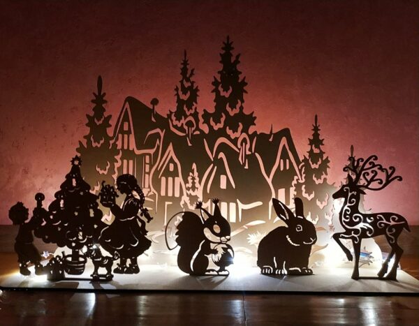 Laser Cut Christmas Window Lights Decorations Ideas CDR File - Dezin.info