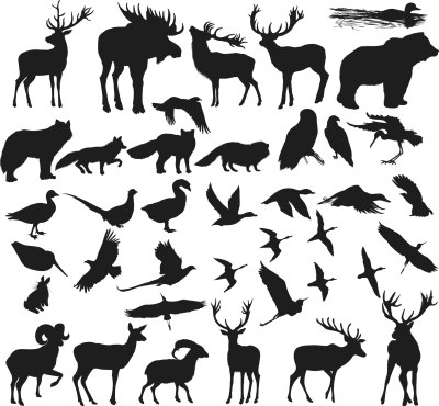 Animals Shapes Silhouettes Vectors Free Vector - Dezin