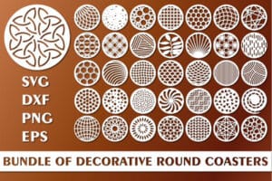 Laser Cut Bundle of Decorative Circle Coaster