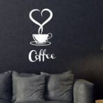 Coffee Cup and Heart Wood Wall Art, Coffee Wood Sign, Coffee Wall Decor