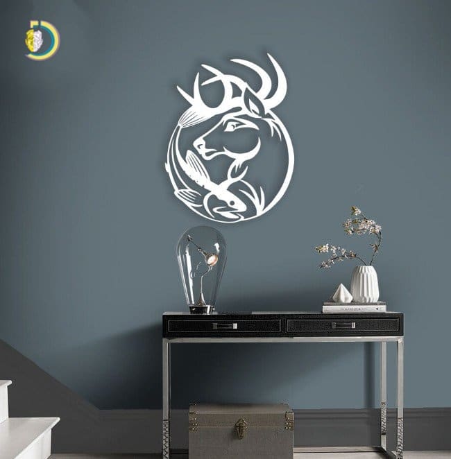 Deer with Fish Wall Decor Wall Art Free CDR DXF Vector