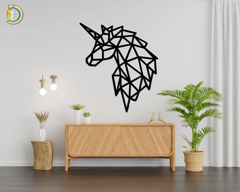 Geometric Unicorn Nursery Wall Decor Geometric Unicorn Head Wall Art