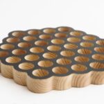 Laser Cut Circle Honeycomb Trivet 19 Holes Free Vector