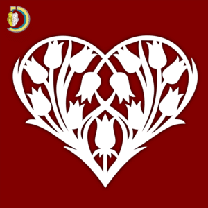 Laser Cut Flower in Heart Wedding Gift SVG DXF Free Vector