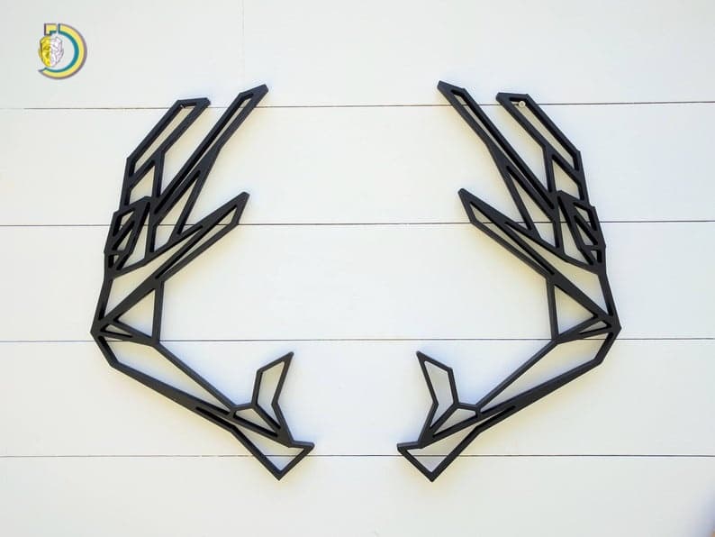 Laser Cut Geometric Antlers Wall Hanging Antlers Wall Decor