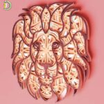 Laser Cut Lion Layered CDR DXF SVG Vector