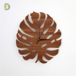 Laser Cut Monstera Clock Wall Clock CDR DXF Free Vector