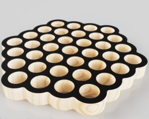 Laser Cut Round Honeycomb Trivet 37 Holes Free Vector