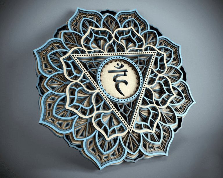 Laser Cut Vishuddha Chakras Mandala DXF CDR SVG EPS AI