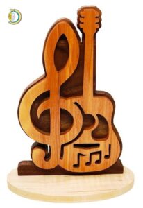 Laser Cut Wooden Guitar Sign CDR DXF SVG Free Vector