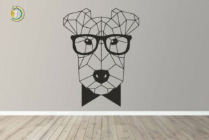 Laser Cut Puppy Geometric Wall Decor CDR DXF Free Vector