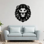 Lion Metal Wall Decor, Geometric Metal Lion Head, Animal Art