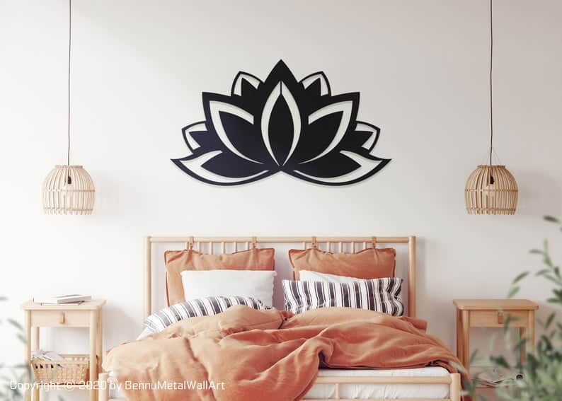 Lotus Flower Metal Art, Metal Lotus Wall Art