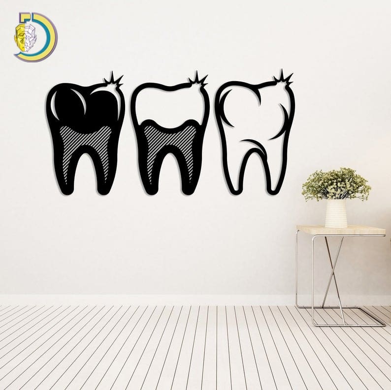 Metal Wall Art Dental Design Metal Art Dentist Free Vector