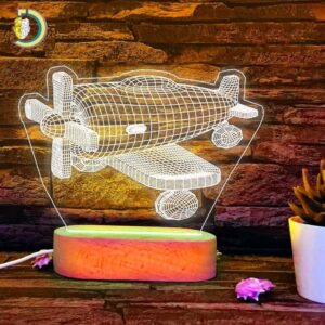 Plane 3D Illusion Lamp Acrylic LED CDR Free Vector