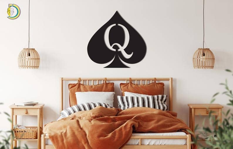 Queen Of Spades Wall Decor From Wood Wooden Wall Art