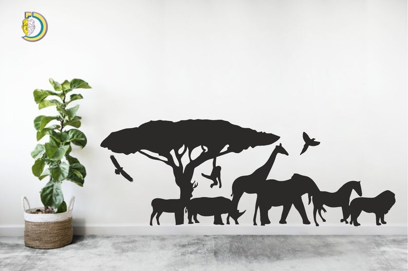 Safari Sticker Decal - Perfect for Walls CDR DXF Free Vector