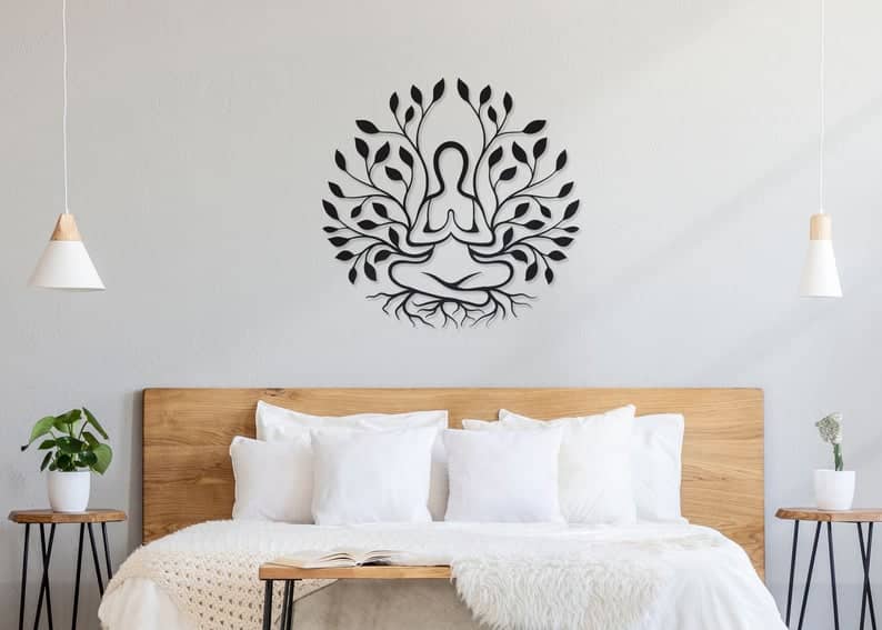 Tree Of Life Wall Art,yoga Flower, Ivy Flower Metal Wall Art