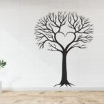 Tree with Heart Shaped Wall Sticker Decal CDR DXF Free Vector
