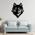 Wolf Metal Wall Art, Husky Laser cut Metal Wall Decor