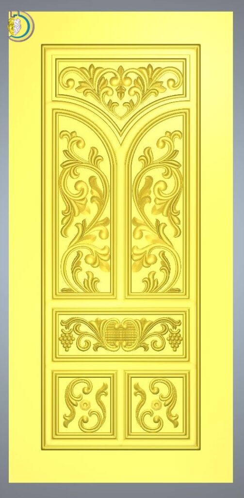 3D Door Design 032 Wood Carving Free RLF File For CNC Router