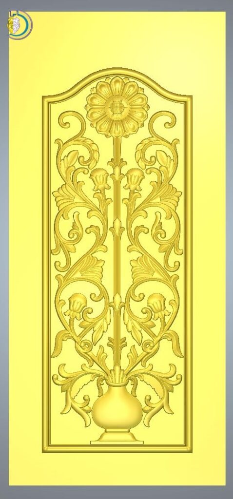 3D Door Design 035 Wood Carving Free RLF File For CNC Router