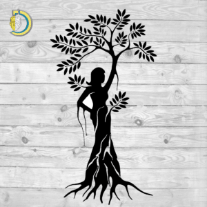 Beautiful Women Tree Wall Decor CDR Free Vector