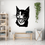 Black Cat Wall Decor CDR DXF Free Vector