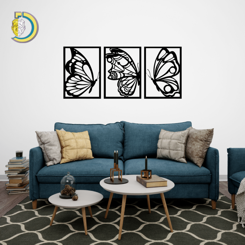 Butterfly Wall Decor Panel CDR DXF Free Vector