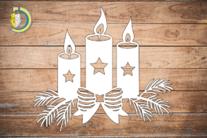 Christmas Candles Decoration Laser Cut SVG DXF Vector