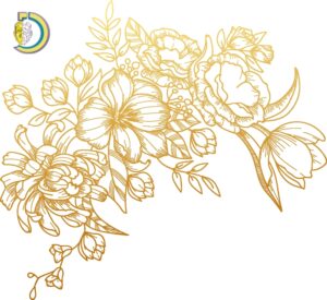 Engrave Flower Design Free Vector