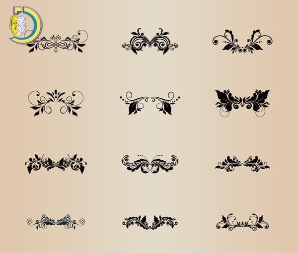 Floral Decoration Vector Element Collection Free Vector