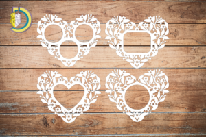 Heart Frame SVG Set of 4 Valentine's Day Ornament SVG