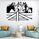 Horses Wall Decor CDR DXF Free Vector