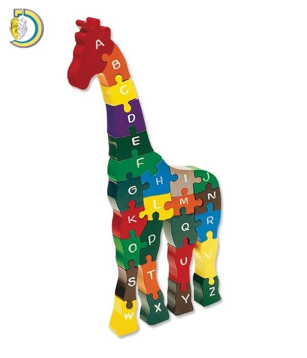 Laser Cut Alphabet Giraffe Puzzle For Kids Free Vector