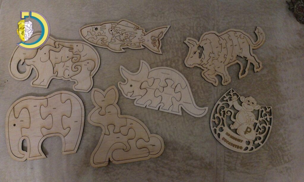 Laser Cut Animals Jigsaw Puzzle CDR Free Vector