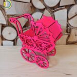 Laser Cut Baby Shower Carriage Stroller Wedding Favors Free Vector