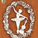 Laser Cut Ballerina with Violin Free Vector