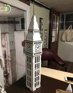 Laser Cut Big Ben 3D Puzzle CDR Free Vector