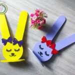 Laser Cut Bunny Rubber Band Holder CDR Free Vector