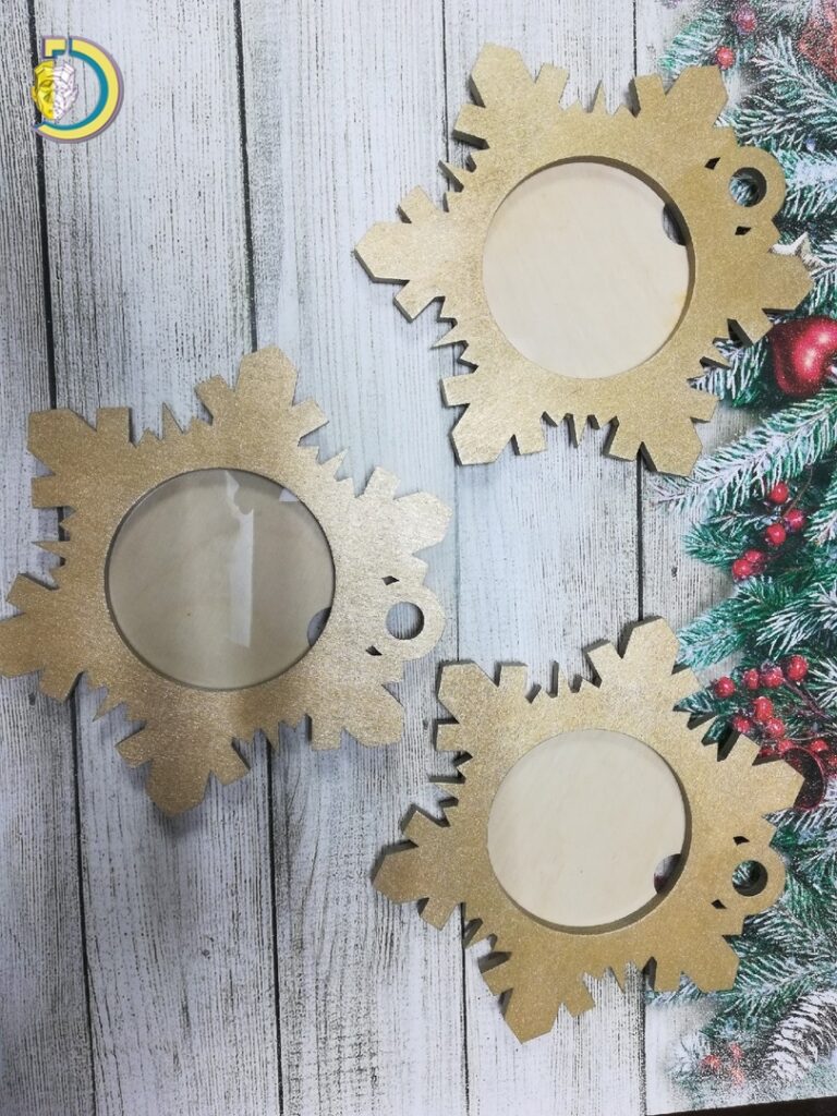 Laser Cut Christmas Decorations Photo Frames Free Vector