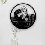 Laser Cut Christmas Santa Claus Wall Decor Panel Free Vector