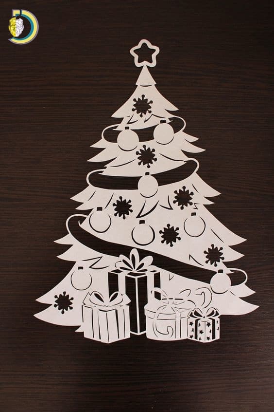 Laser Cut Christmas Tree DXF Free Vector