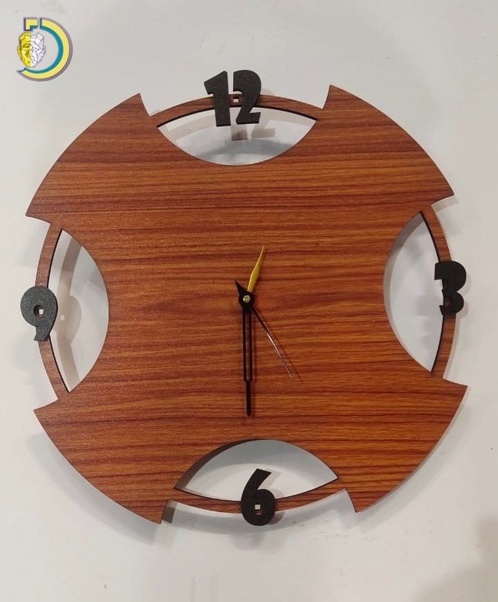 Laser Cut Contemporary Design Wall Clock CDR Free Vector