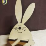 Laser Cut Cute Bunny Phone Stand CDR Free Vector