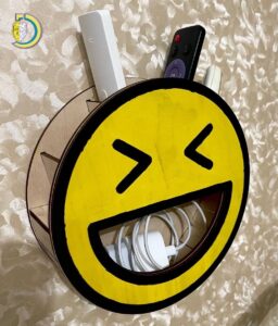 Laser Cut Cute Smiley Wall-Mounted Shelf Free Vector