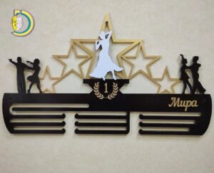 Laser Cut Dance Medal Holder CDR Free Vector