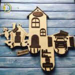 Laser Cut Key Hanger Wall Decor Free Vector