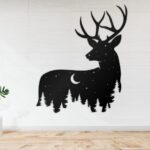 Laser Cut Deer with Moon Free Vector